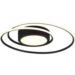 Plafoniera LED, metallo, nero opaco, D 60 cm, Yava