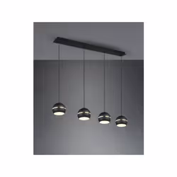 FLETCHER SOSPENSIONE BARRA 4 DIFFUSORI SFERA NERO L.105CM