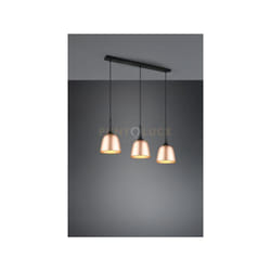 Sospensione chiron 3 diffusori ottone satinato L.80cm metallo nera 310800308