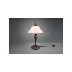 Trio - Lampada rustica con diffusore vetro bianco h. 50CM metallo ruggine 501000224