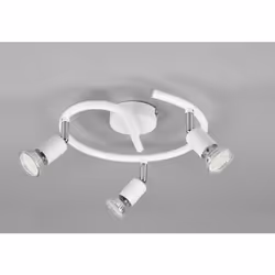 Finitura Colore Bianco opacoMateriale Metallo Altezza 13cmDiametro 26cm Montaggio a soffitto Lampade non incluse nella confez ...