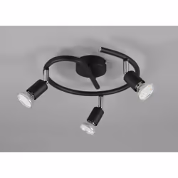 Finitura Colore Nero opacoMateriale Metallo Altezza 13cmDiametro 26cm Montaggio a soffitto Lampade non incluse nella confezio ...