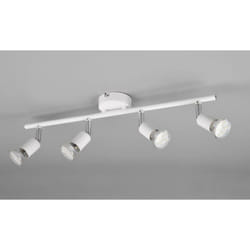 Trio lighting faretto paris lampadine escluse barra 4 luci attacco gu10 bianco opaco r80914031