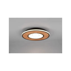 Trio - Plafoniera deacon led inserto legno naturale dimmerabile con interruttore metallo nero 626610232