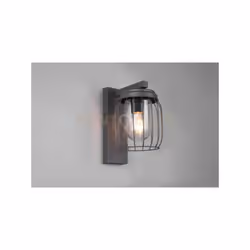 TUELA Applique a parete DA ESTERNO ANTRACITE CON GABBIA DIFFUSORE BIANCO IP44 H. 28CM