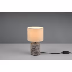 mala lampada da tavolo ceramica marrone paralume beige h.26cm mala lampada da tavolo ceramica marrone paralume beige h.26cm b ...