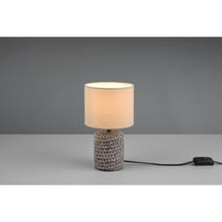 Trio Lighting - mala lampada da tavolo ceramica marrone paralume beige H.26CM