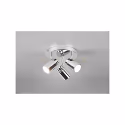 ANGELO H2O PLAFONIERA 3 Faretti e portafarettiS ORIENTABILI CROMO IP44 D.20CM