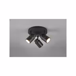 ANGELO H2O PLAFONIERA 3 Faretti e portafarettiS ORIENTABILI NERO IP44 D.20CM