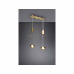 FRANKLIN BARRA 2 SOSPENSIONI LED REGOLABILE IN ALTEZZA CON BILANCIERI OTTONE SATINATO REGOLAZIONE INTENSITA' CON INTERRUTTORE ...