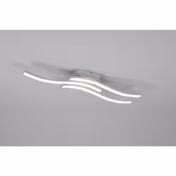 Plafoniera a LED della linea Route di trio, semplice, moderna e lineare con corpo in metallo effetto acciaio / nichel. Il led ...
