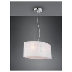 Trio - elisa sospensione doppio vetro decoro e graniglia di vetro l. 40CM