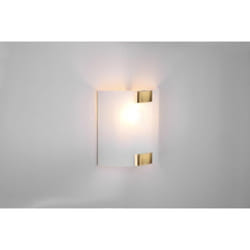 Pura Applique Vetro Quadrata Ganci Metallo Ottone Invecchiato 20x20cm