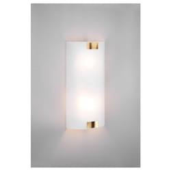 Trio - pura applique vetro rettangolare ganci metallo ottone invecchiato L.20 x H.40CM