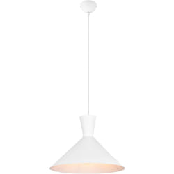 Trio Lighting - Lampada a sospensione, metallo, bianco opaco, D35 cm, Enzo