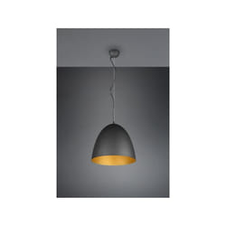 Trio Lighting - Sospensione tilda D.40cm metallo cupola nera e oro R30661980