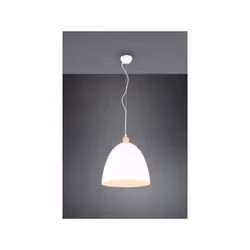 JAGGER SOSPENSIONE CONO METALLO BIANCO E LEGNO D.40CM