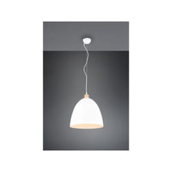 Trio Lighting - Sospensione jagger cono D.40cm legno e metallo bianco R30681931
