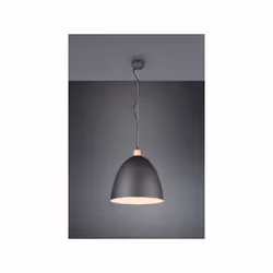 JAGGER SOSPENSIONE CONO METALLO NERO E LEGNO D.40CM