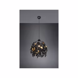 LEAVY SOSPENSIONE FOGLIE LAVABILI NERO E ORO D. 38CM