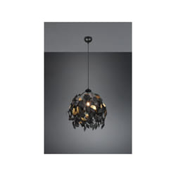 Trio Lighting - Sospensione leavy foglie lavabili D.38cm nero e oro R10461932