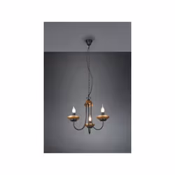 LIVIA LAMPADARIO METALLO NERO E ORO ANTICATO 3 LUCI D. 47CM