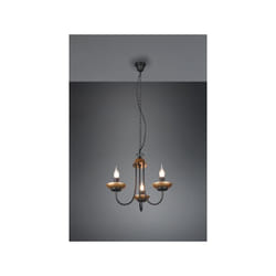 Trio Lighting - Lampadario livia 3 luci D.47 metallo nero e oro anticato 101700332