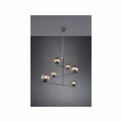 PURE SOSPENSIONE GIREVOLE METALLO COLORE ANTRACITE CON 6 SFERE FUME' CROMATO D. 115CM
