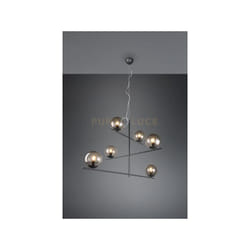 Sospensione pure girevole con 6 sfere fumè cromato D.115cm metallo colore antracite 302000642
