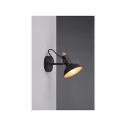 ROXIE Faretti e portafaretti SINGOLO ORIENTABILE METALLO NERO E ORO H. 23CM