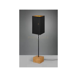 Lampada WOODY base legno naturale asta metallo e paralume H.130cm nero R40171080