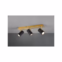 MARLEY BARRA BASE ORO CON 3 Faretti e portafarettiS CILINDRI NERO L. 49,5CM