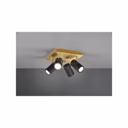 MARLEY PLAF.QUA. BASE ORO 4 Faretti e portafarettiS CILINDRI NERO 24X24
