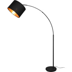 Reality Leuchten - Lampada da terra ad arco, metallo, nero opaco e oro nero, h 171 cm, Bolivia