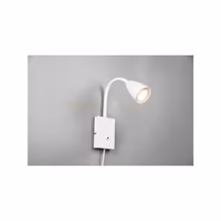 WANDA Applique a parete FLESSIBILE CON INTERRUTTORE METALLO ACCIAIO E NERO H. 24CM