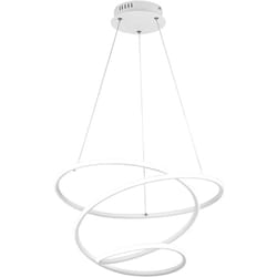 Reality Leuchten - Lampada a sospensione led, metallo, bianco opaco, D50 cm, Bologna