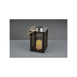 Reality Leuchten - Lampada santana led ricaricabile con sensore crepuscolare ip44 28cm nera effetto fiamma R55346132