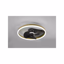 BORGHOLM PLAFONIERA LED NERO OPACO E ORO CON Ventilatori a soffitto CON TELECOMANDO MULTIFUNZIONE REGOLAZIONE 3 INTENSITA' E ...