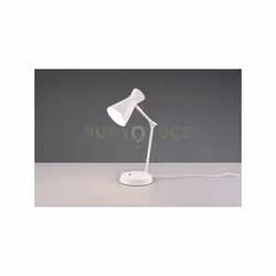ENZO LAMPADA DA TAVOLO DIFFUSORE DOPPIO CONO METALLO BIANCO H. 50CM