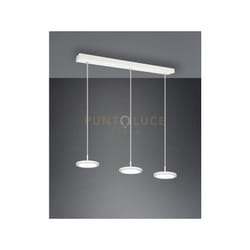 Sospensione tray dimmerabile 3 diffusori L.90cm in metallo bianco 340910331