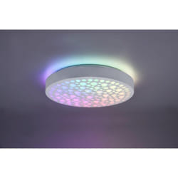 Trio Lighting - chizu plafoniera led rotonda bianca effetto cerchi anche rgb con telecomando multifunzione d. 40CM