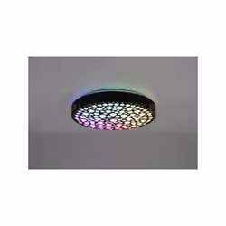 CHIZU PLAFONIERA LED ROTONDA NERA EFFETTO CERCHI ANCHE RGB CON TELECOMANDO MULTIFUNZIONE D. 40CM