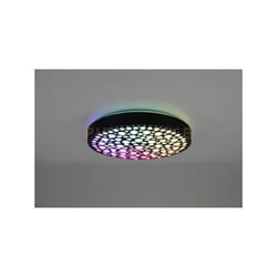 Reality Leuchten - Plafoniera chizu led rotonda effetto cerchi D.40cm nera R67161132