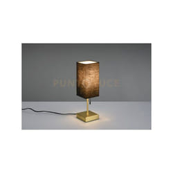 Reality Leuchten - Lampada ole con interruttore a corda e doppia porta usb H.30cm paralume nero colore ottone satinato R51061008