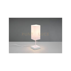 Reality Leuchten - Lampada ole con interruttore a corda e doppia porta usb H.30cm paralume bianco colore bianca R51061031