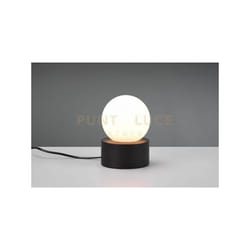 Reality Leuchten - Lampada countess con vetro bianco H.17cm base in metallo nero R59051032
