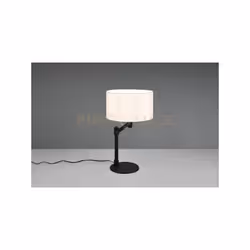 CASSIO LAMPADA DA TAVOLO METALLO NERO CON PARALUME BIANCO H. 48CM