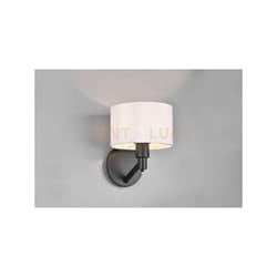 Trio Lighting - Applique cassio H.27,9cm con paralume bianco e metallo nero 214470132