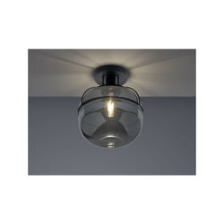 Trio Lighting - Plafoniera lorena vetro fumè cromato D.30cm metallo nero 615190132