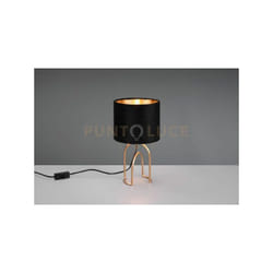 Reality Leuchten - Lampada grace R51131002 metallo oro e paralume velluto nero